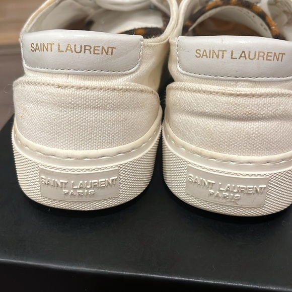 Saint Laurent Paris Venus low top sneaker white with leopard 38 sz 8 - Picture 2 of 7